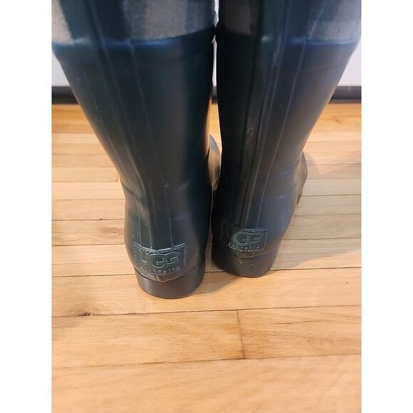 UGG Sabine Tall Women's Green Waterproof Rain Boots Plaid Shoes 6 - Picture 7 of 11